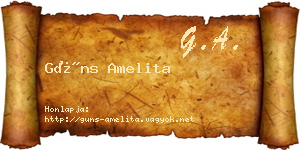 Güns Amelita névjegykártya